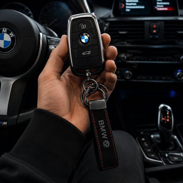 Брелок BMW Drive Edition с текстурой алькантары и металлическим креплением для ключей 5010 фото