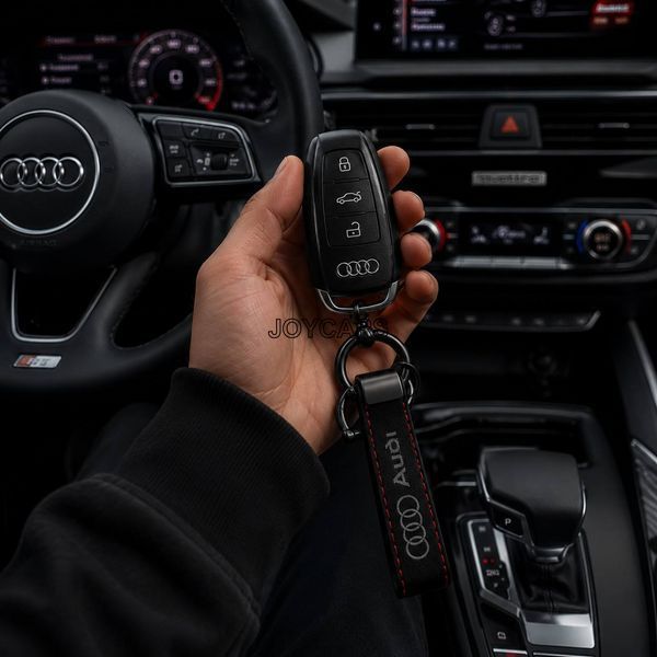 Брелок Audi Silver Motion с текстурой алькантары и металлическим держателем для ключей 5011 фото