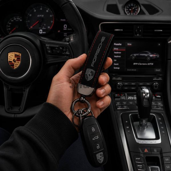Брелок Porsche Turbo Line с текстурой алькантары и металлическим креплением 8790 фото